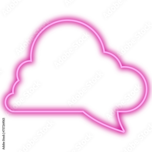 Speech Bubble Cloud Line Neon