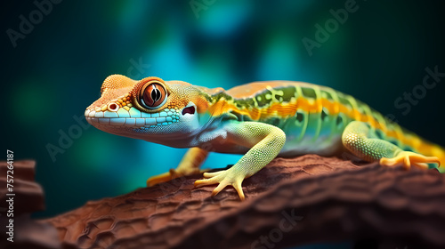 Close-up of a colorful chameleon