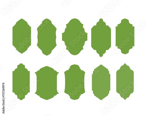 Islamic badge decoration vector,Islamic gate shape ornaments,arabic style patterns,frame border for Ramadan theme design