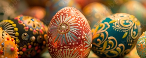 Easter Traditions Captured in Detail  The Unique Patterns and Colors of a Hand-Painted Egg