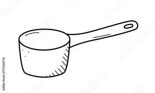 Cookware saucepan pan doodle icon. Vector illustration of kitchen utensils.