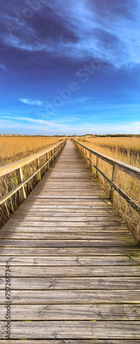 Wooden structure on the footbridges photo