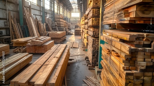 Stacked Pine Timber and Its Impact on Furniture Production and Industrial Woodworking photo