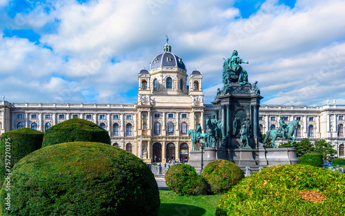 Vienna, Austria. The Museum of Natural History and Art History (Kunsthistorisches and Naturhistorisches) on Maria Theresa platz