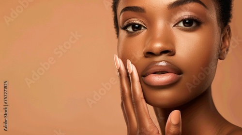 Elegant Beauty Portrait with Focus on Lips. Generative ai