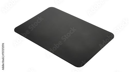 Blank black computer mat for mouse isolated on white, Transparent PNG photo