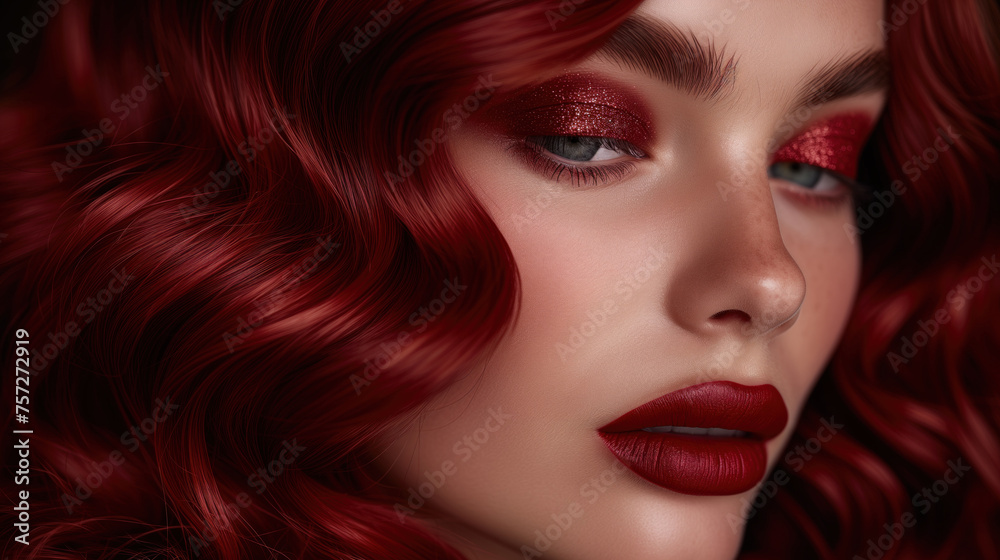 Fototapeta premium portrait, young pretty girl in a spa salon, hair care