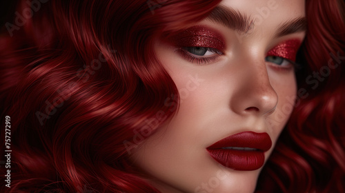 portrait, young pretty girl in a spa salon, hair care
