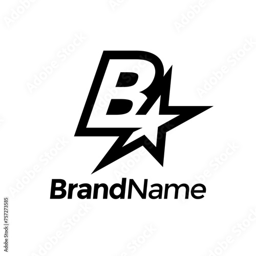 Modern and Stylist Initial B Star Logo