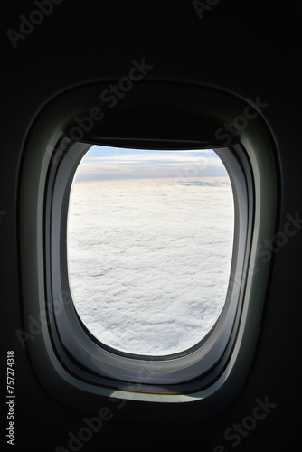 Jet window view travel Sky above bright