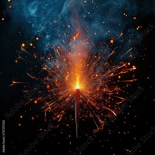 colored fireworks, on a black background