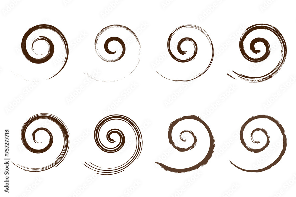 Spiral icon vintage retro style grunge texture distressed symbol paint brush vector.