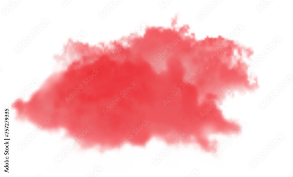  red cloud isolated on transparent background,Textured smoke,brush effect