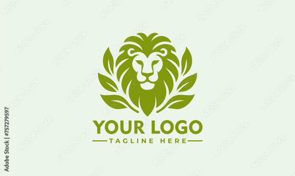 Lion Leaf Nature Logo design Vector Tiger logo vector for Business Identity