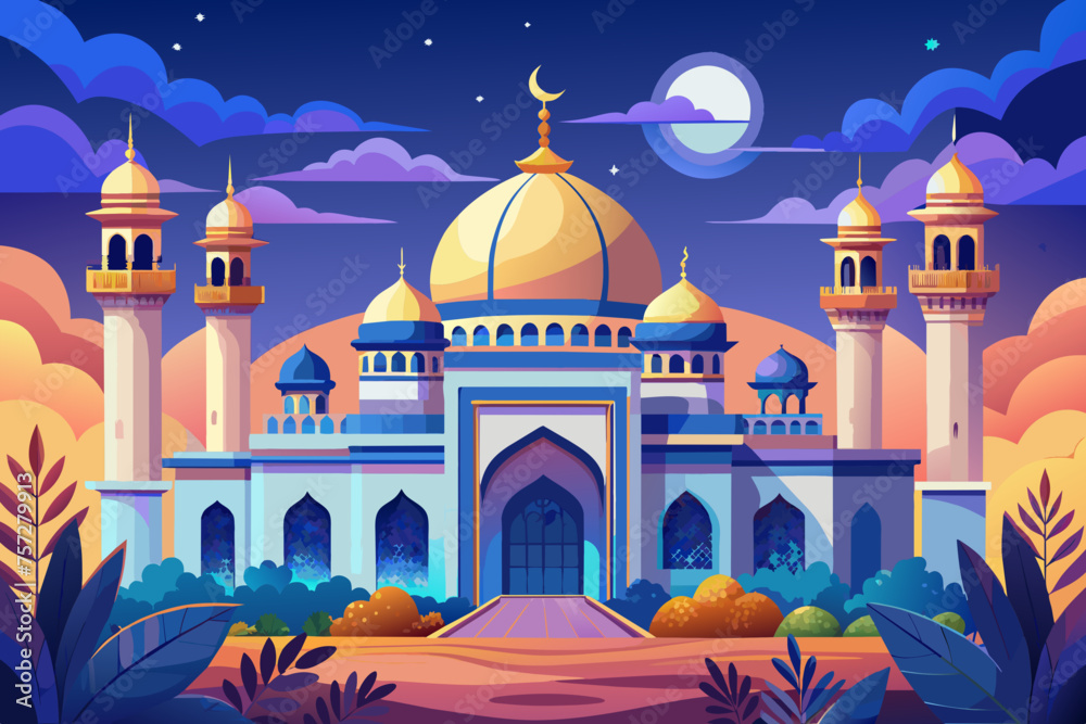 illustration of a mosque vector art