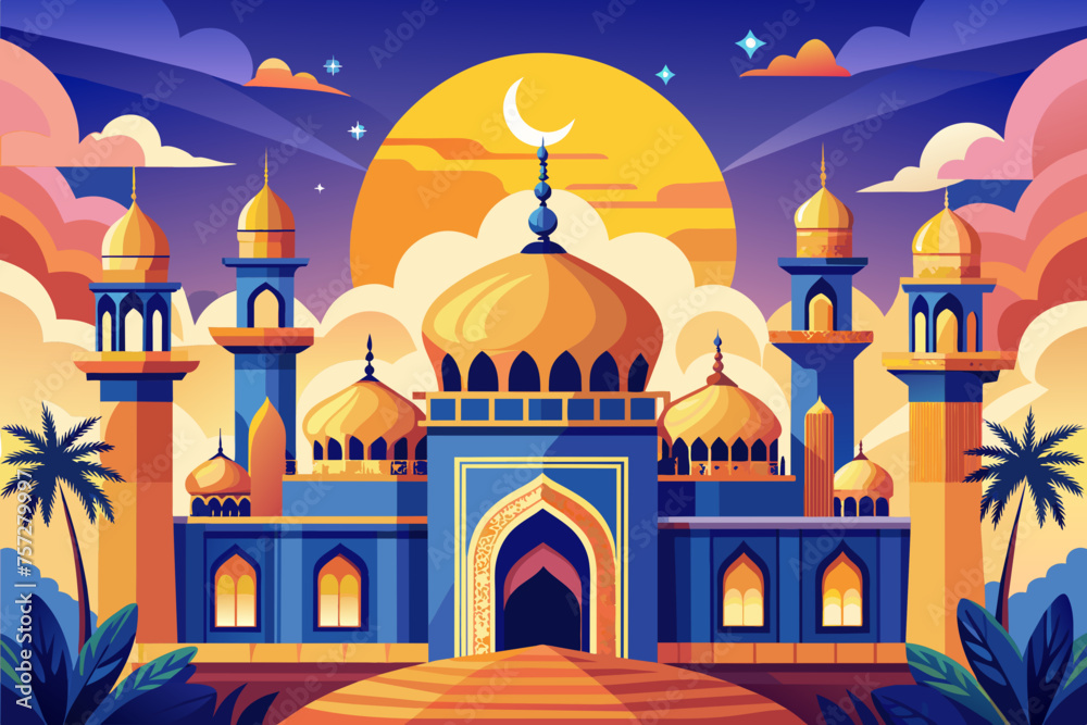 illustration of a mosque vector art