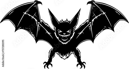 Bat - Minimalist and Flat Logo - Vector illustration