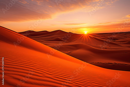 sunset in the desert.