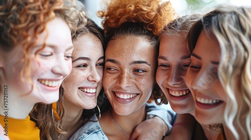 Portrait of Diverse women socialize teamwork happiness concept.