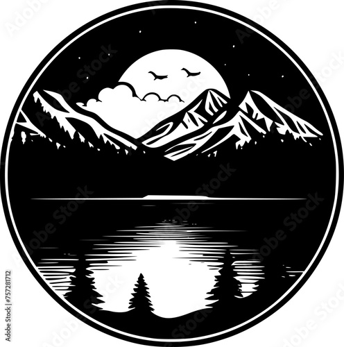 Lake - Minimalist and Flat Logo - Vector illustration