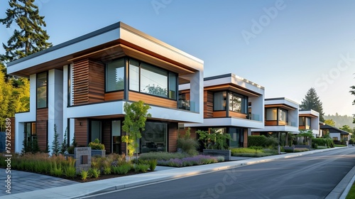 Sleek and Sophisticated Modern Two-Story Houses. Generative ai