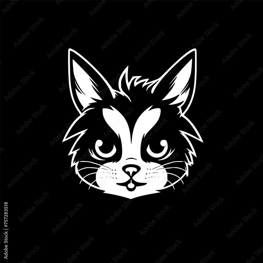 Cat | Black and White Vector illustration