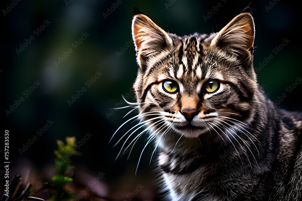 european wildcat captured in mid prowl eyes