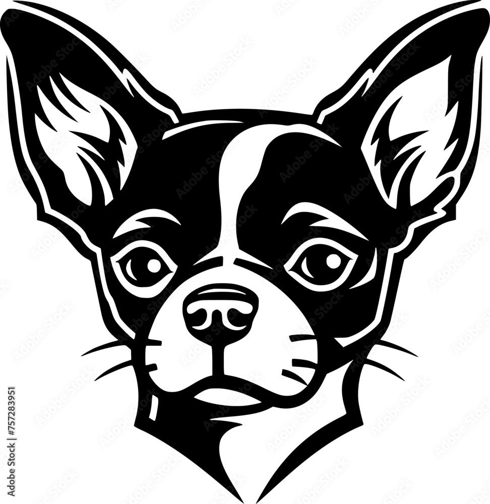 Chihuahua | Black and White Vector illustration