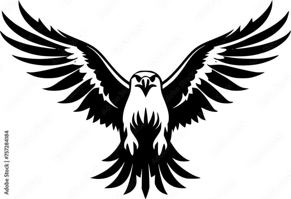 Fototapeta premium Eagle - Black and White Isolated Icon - Vector illustration