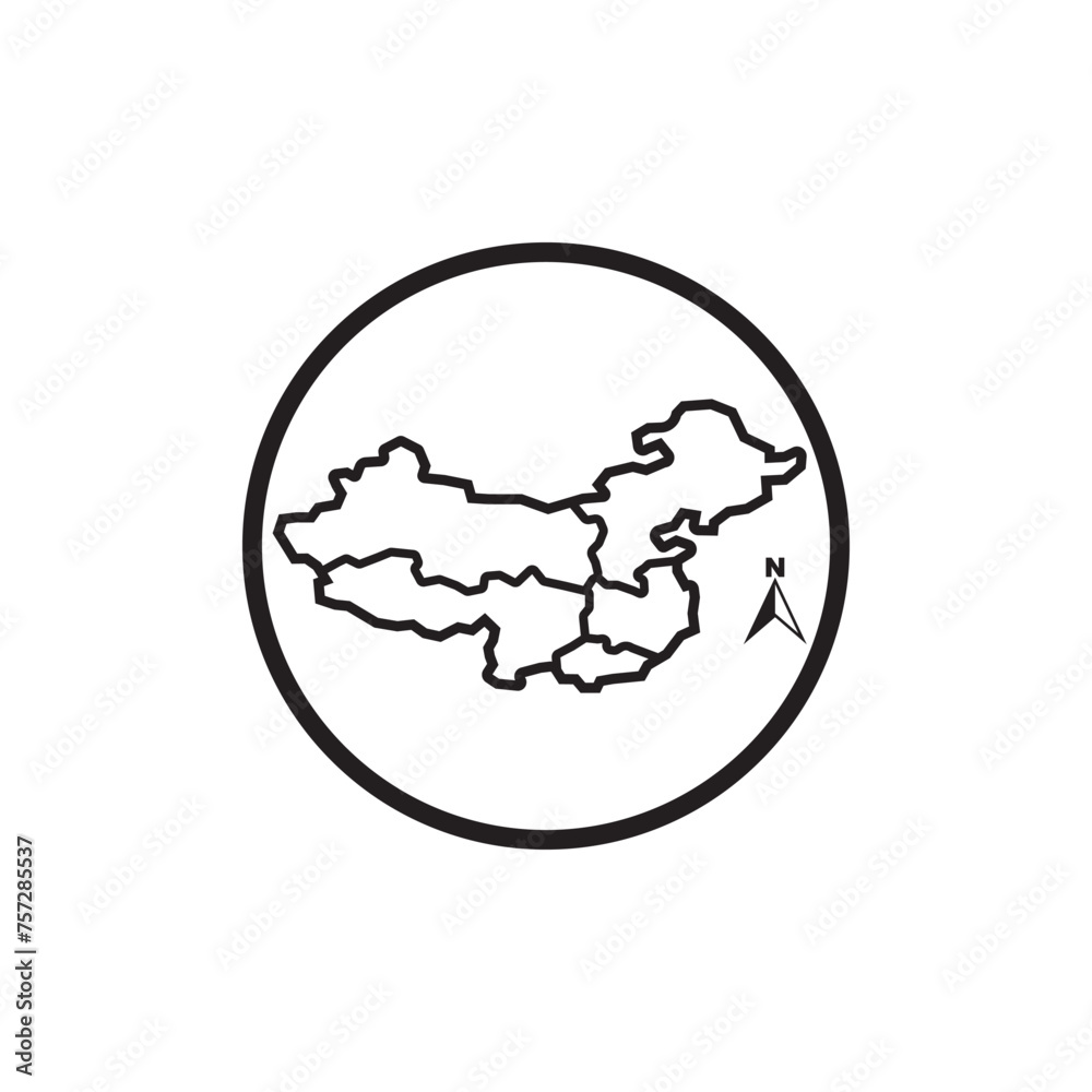 CHINA map icon vector illustration symbol design CHINA map icon vector illustration symbol design