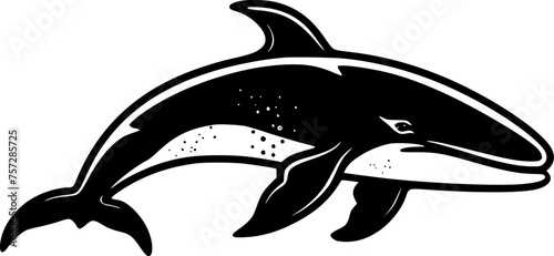 Whale - Minimalist and Flat Logo - Vector illustration
