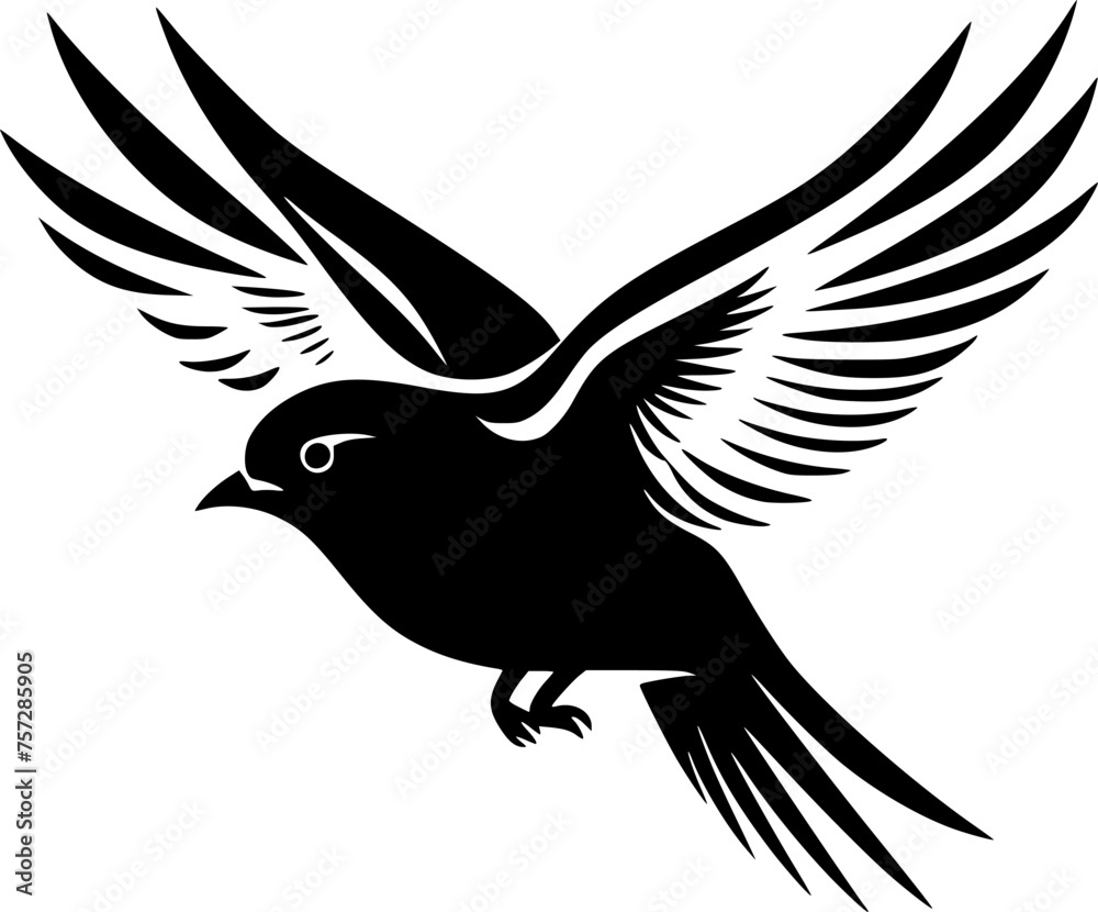 Fototapeta premium Bird | Black and White Vector illustration