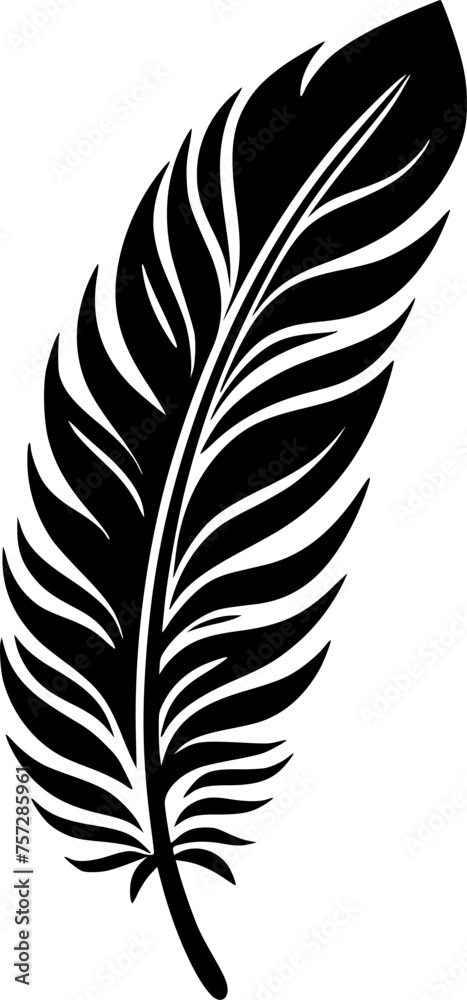 Feather | Black and White Vector illustration Feather | Black and White Vector illustration