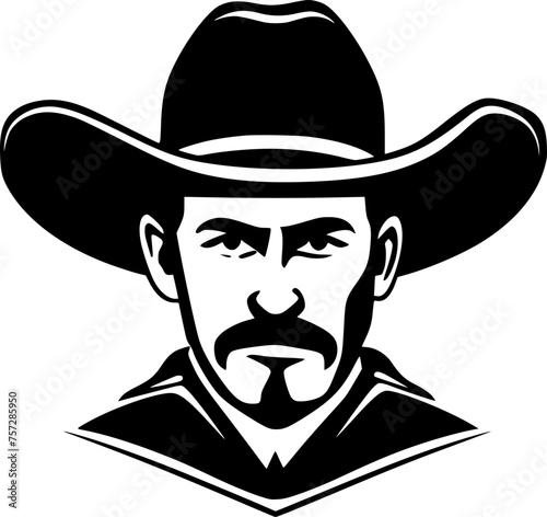 Western | Minimalist and Simple Silhouette - Vector illustration