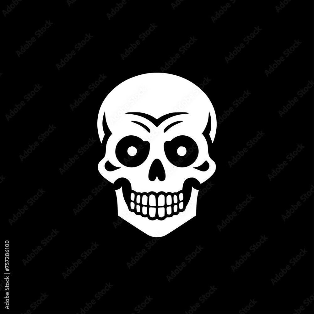 Skull - Black and White Isolated Icon - Vector illustration