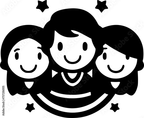 Friends | Black and White Vector illustration
