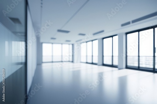 Abstract blurred office interior room. blurry working space defocused effect. background or backdrop in business concept
