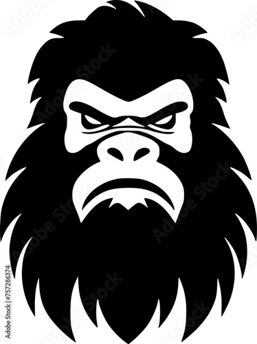 Bigfoot - Black and White Isolated Icon - Vector illustration