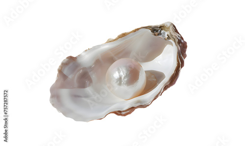 Oyster with pearl isolated on transparent background