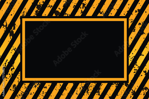 black and yellow industrial warning background banner with blank space vector illustration