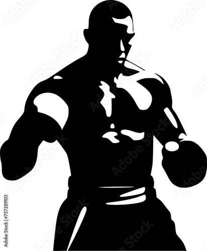 Boxing | Black and White Vector illustration