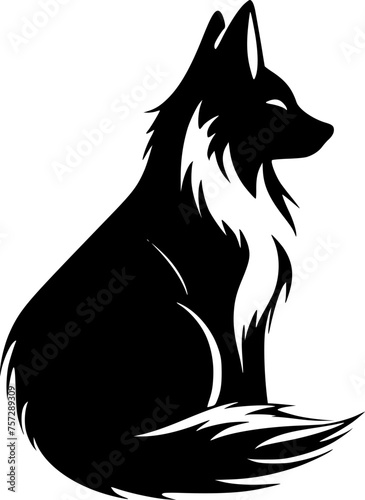 Fox | Black and White Vector illustration