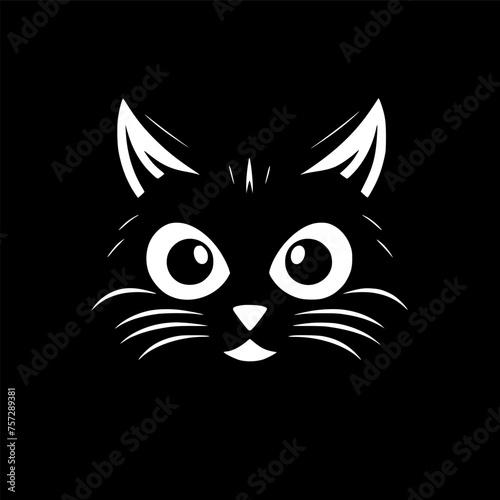 Cat - Black and White Isolated Icon - Vector illustration