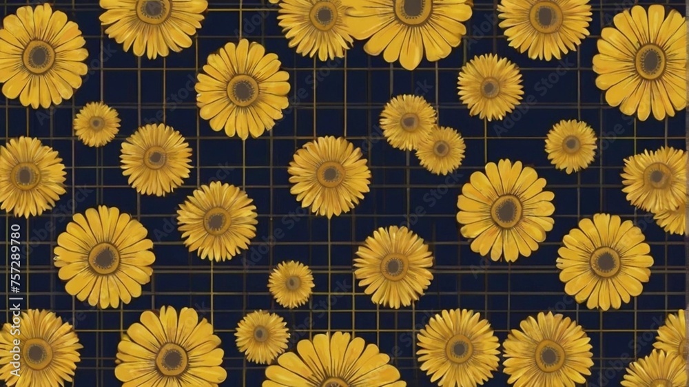yellow flowers background seamless pattern yellow flowers background seamless pattern