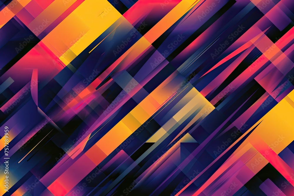 An abstract geometric pattern with vibrant gradients and sharp lines