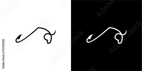 Bull Logo Vector Icon Line Outline photo