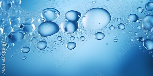 drops of water, Water bubbles in a blue background, Abstract blue background with water drops and air bubbles wallpaper with glass balls, Effulgent air bubbles water Sea spa oxygen Generative AI