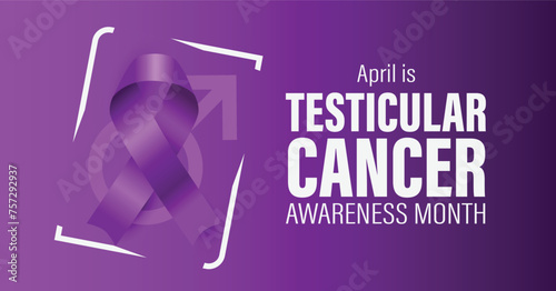 Testicular cancer awareness month campaign banner. Observed in April. Male reproductive health issue.
