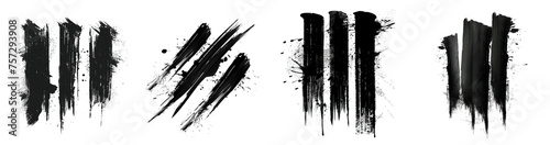 collection of black paint brushstrokes, ink splatter, and artistic design element. Grungy watercolor and creative shapes, perfect for social media posts and design transparent background PNG photo