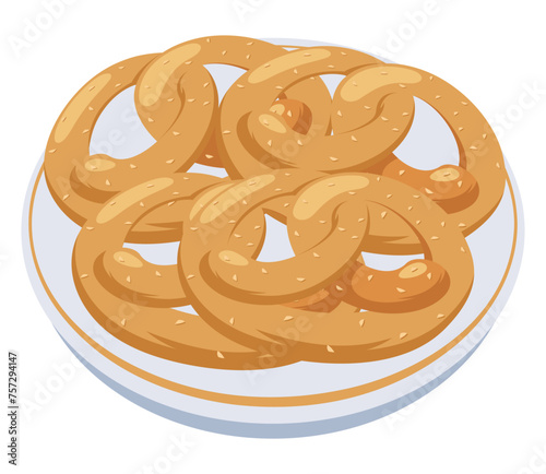 pretzel delicious in plate